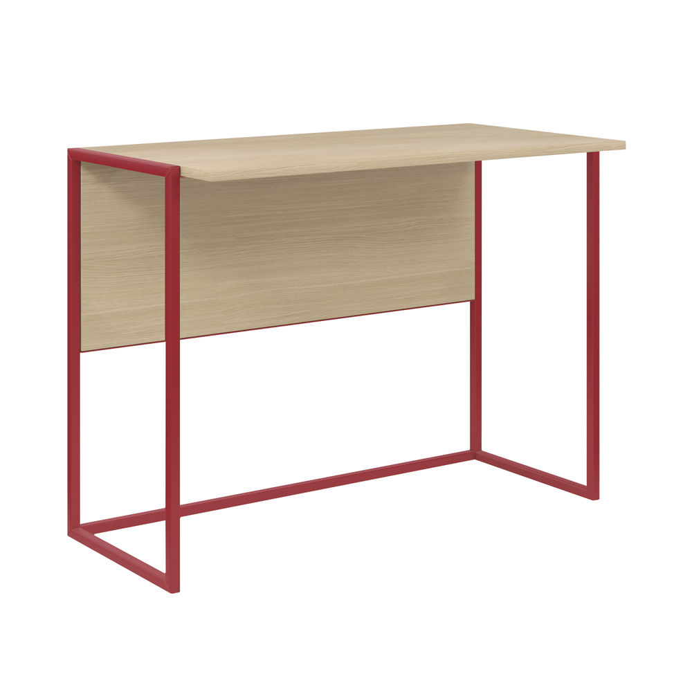 Bisley Outline Desk 1000x5000mm Oak/Cardinal Red