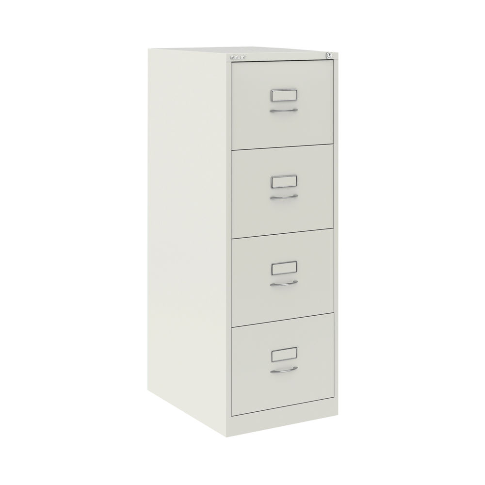 Bisley H1310mm Chalk White 4-Drawer Steel Filing Cabinet