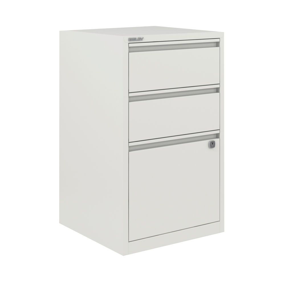 Bisley 3 Drawer Combination Home Filer Steel Chalk White