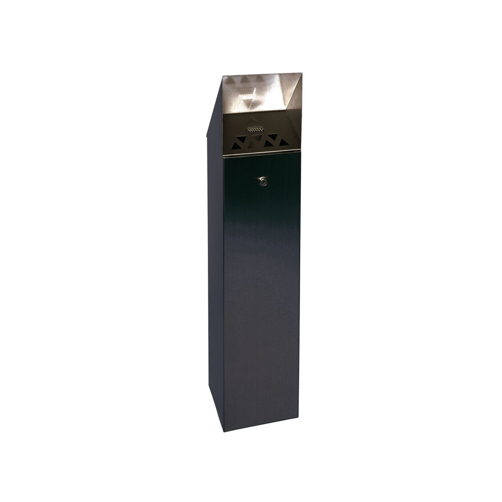 Black Hooded Top 6.6 Litre Cigarette Ash Tower Bin 317469