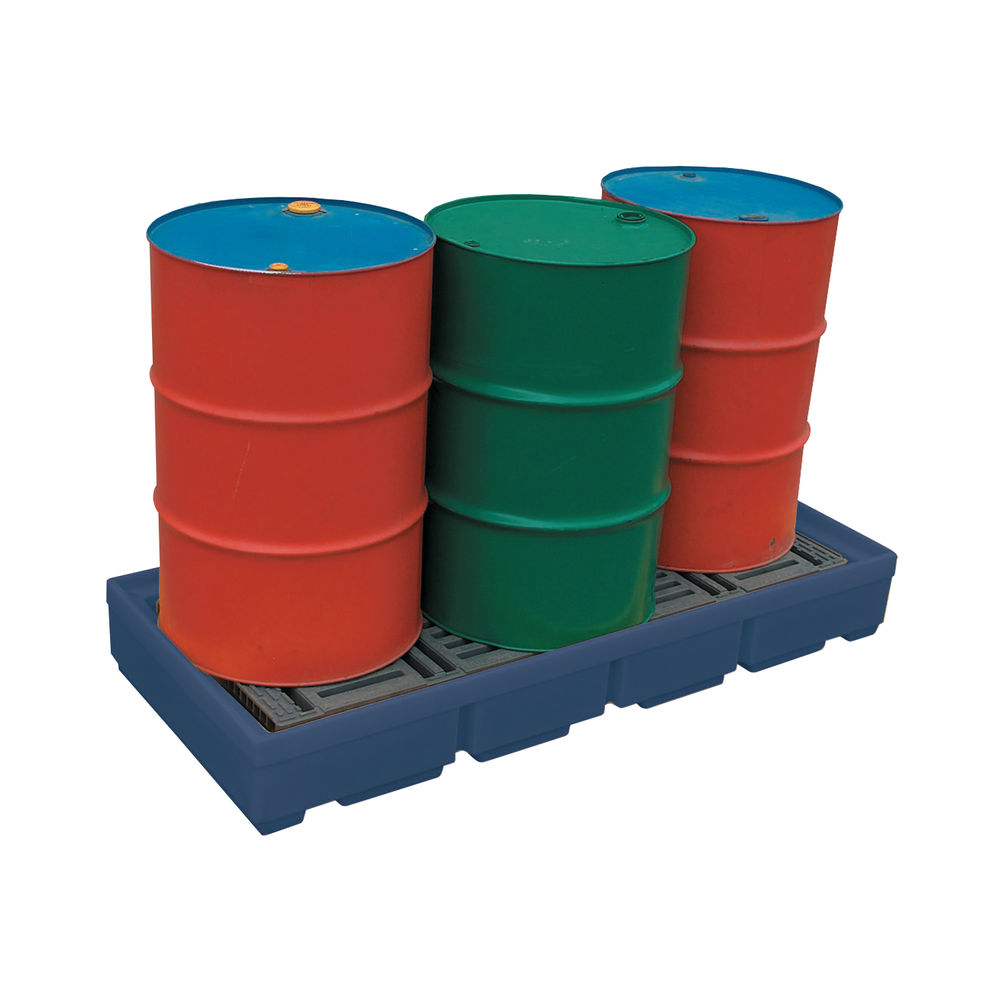 Pallet Sump Poly 4 Drum Capacity Blue 321623