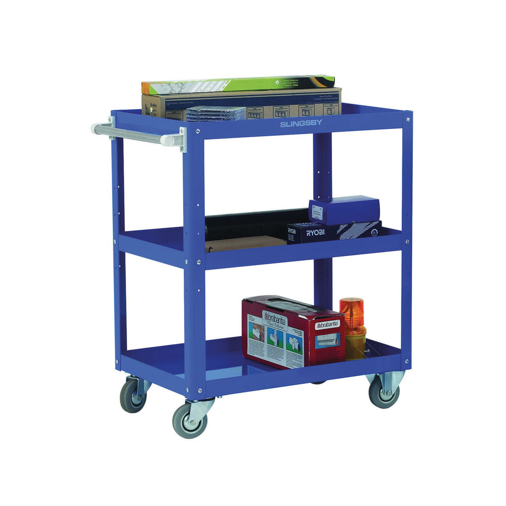 Works 3-Tier Trolley Blue (W500 x D820 x H900mm, 150kg Capacity) 329946