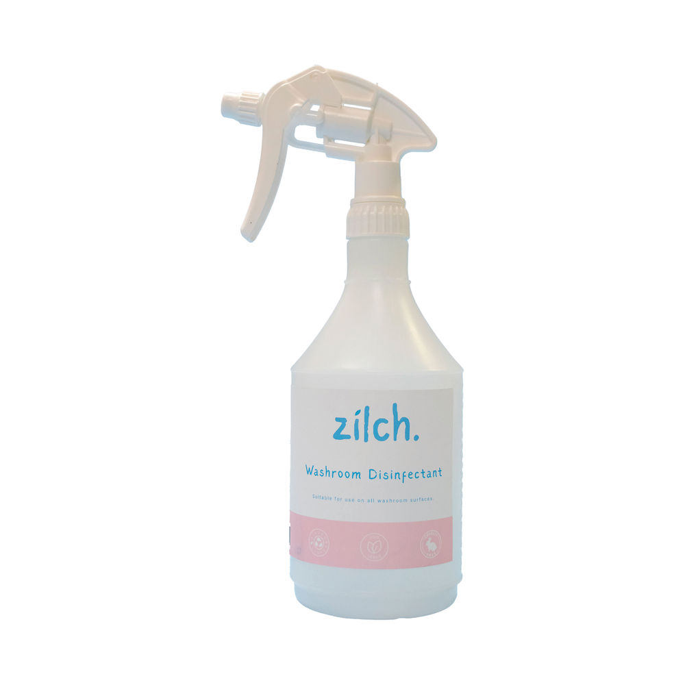 Zilch Refillable Trigger Spray Bottle 750ml for Washroom Disinfectant SCPPBOTTLE75WDP