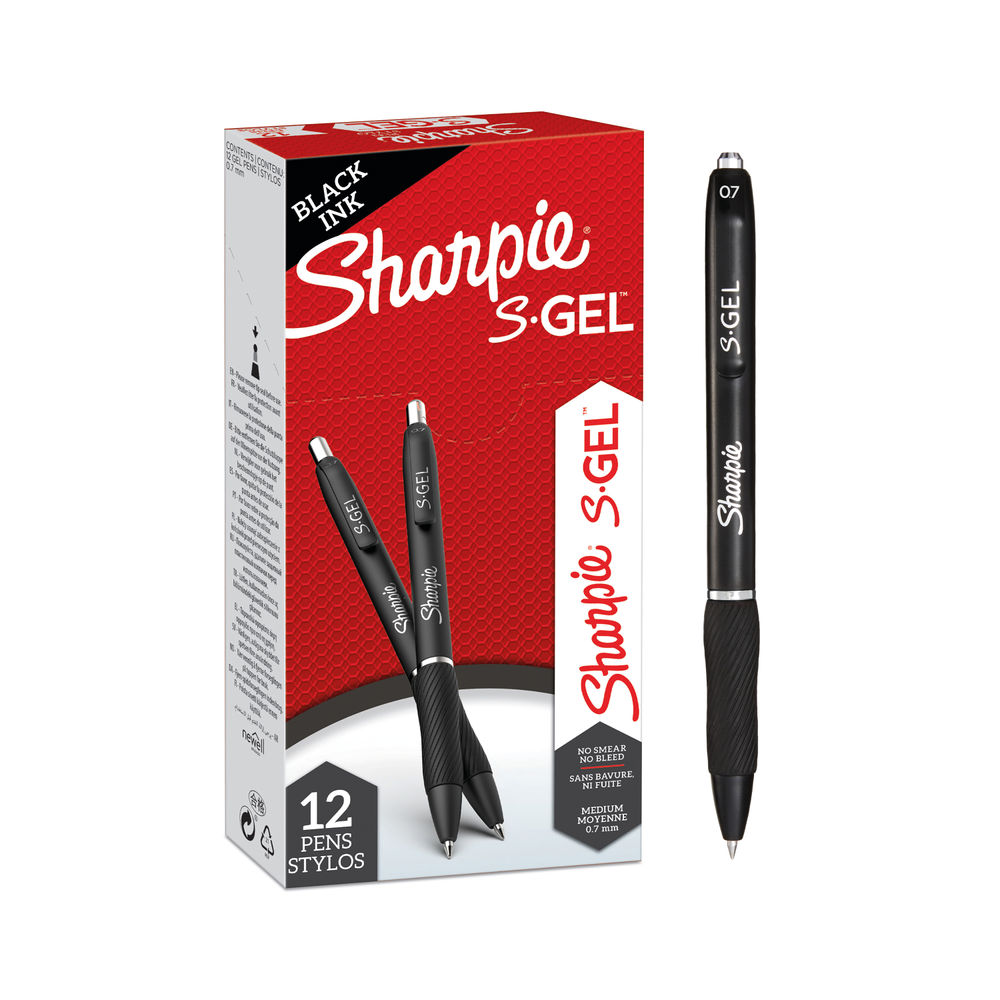 Sharpie S Gel Black Pens, Pack of 12 | 2136595