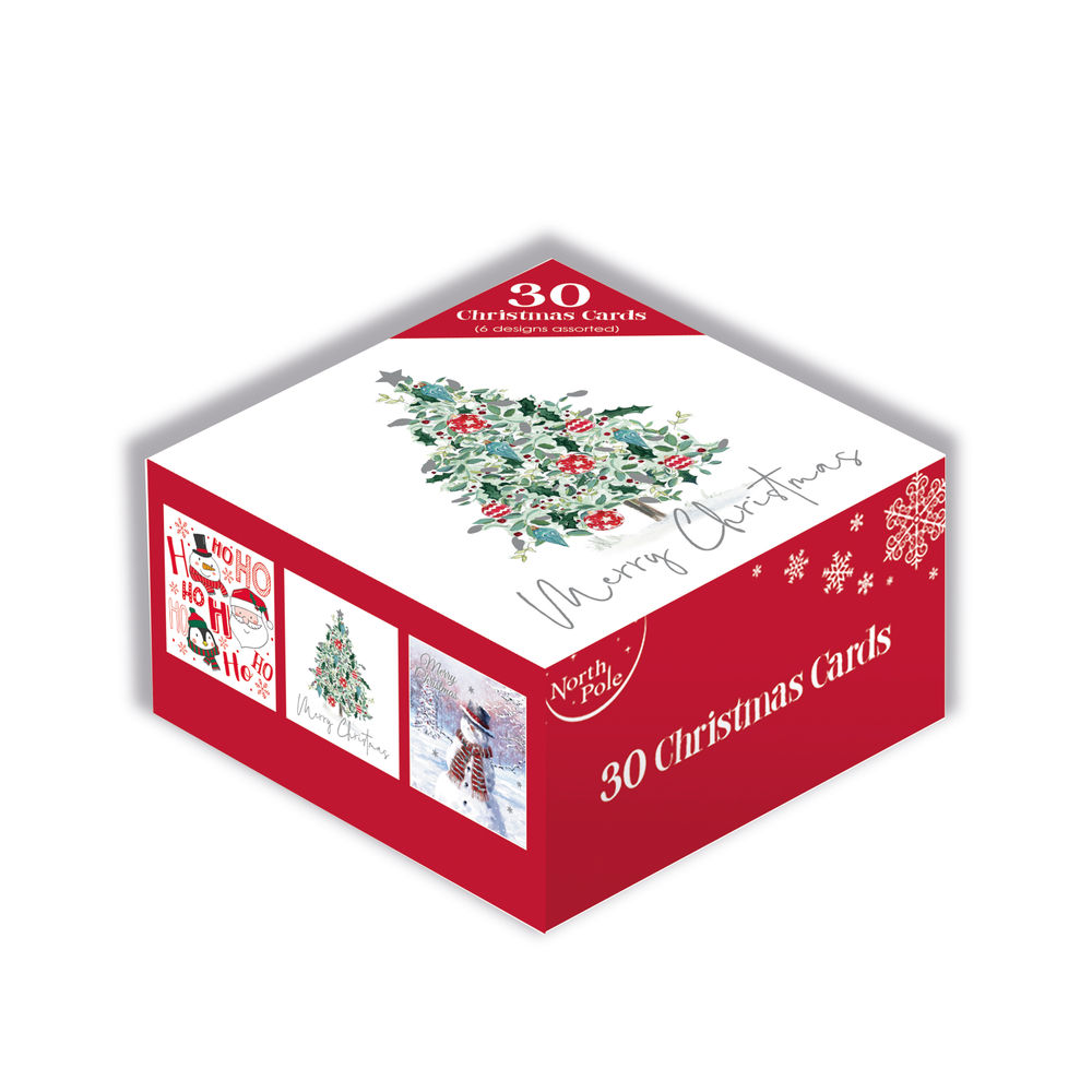 Eurowrap 30 Christmas Cards Boxed (Pack of 12) X-31014-BC