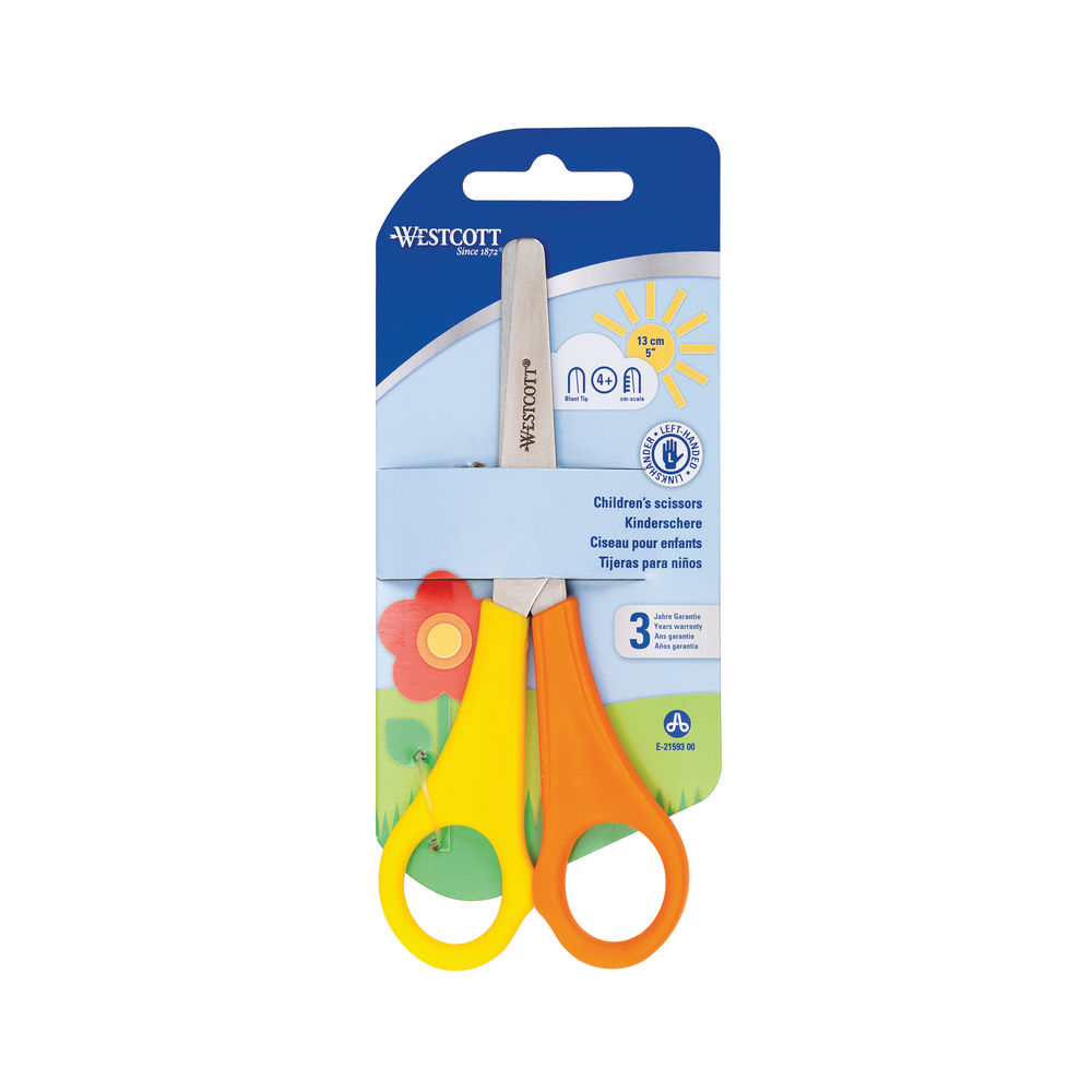 Westcott Yellow and Orange Left-handed Scissors (Pack of 12)