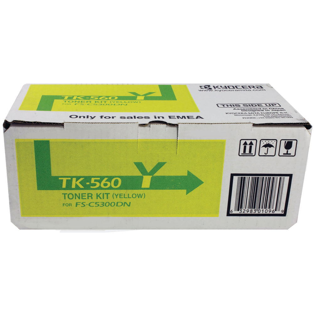 Kyocera TK-560Y Yellow Toner Cartridge (10000 page capacity) 1T02HNAEU0