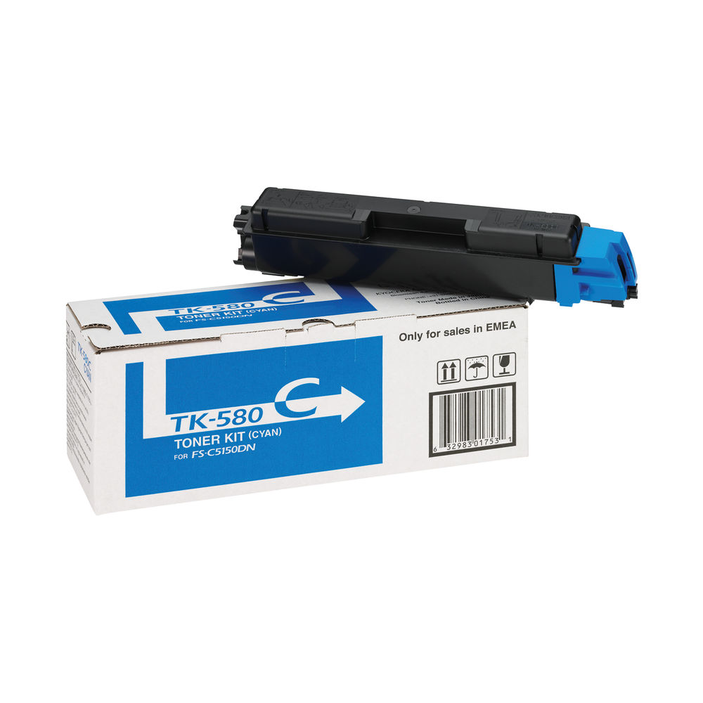 Kyocera TK-580C Cyan Toner Cartridge 1T02KTCNL0