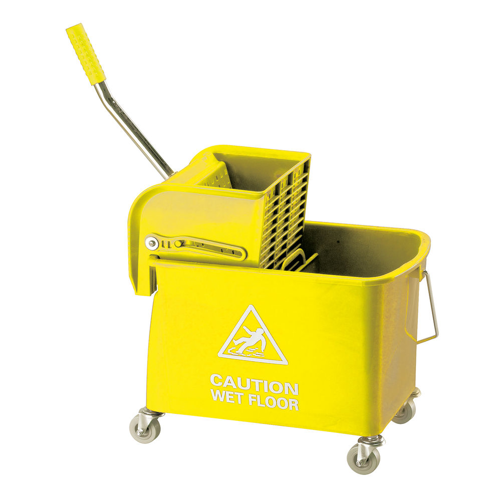20 Litre Yellow Mobile Mop Bucket and Wringer