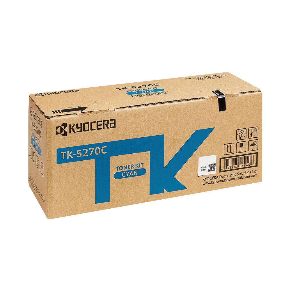 Kyocera Cyan TK-5270C Toner Cartridge (6000 page capacity) 1T02TVCNL0