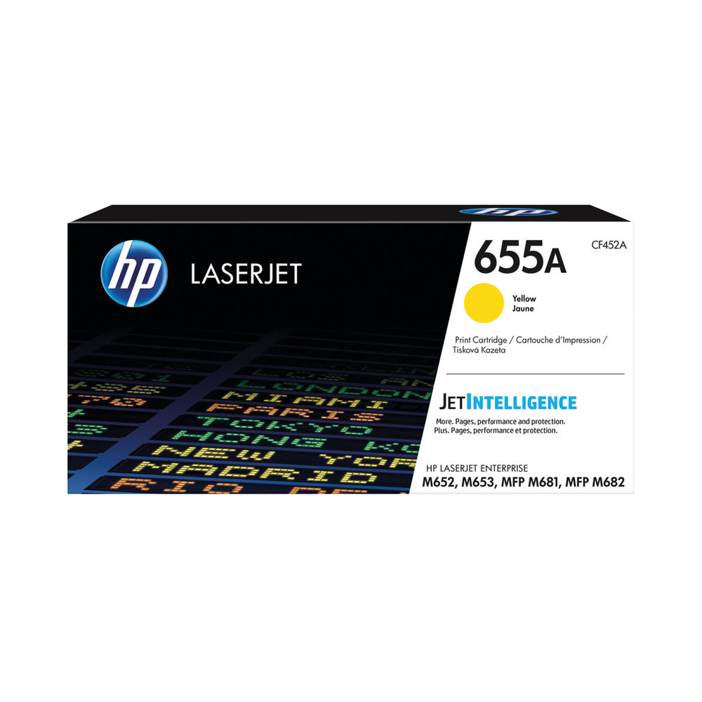 HP 655A Yellow Original LaserJet Toner Cartridge CF452A