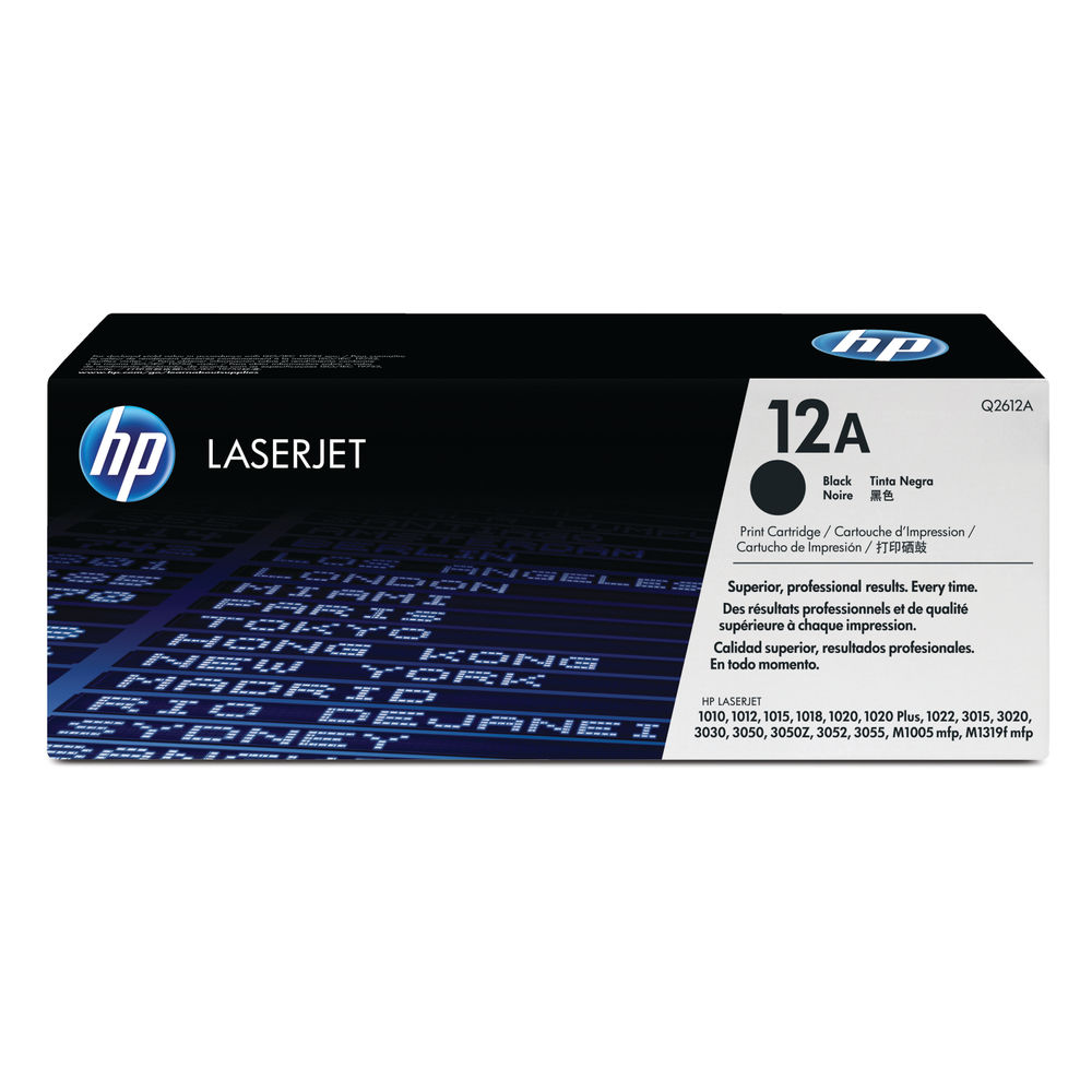 HP 12A Black Laserjet Toner Cartridge (Pack of 2) Q2612AD