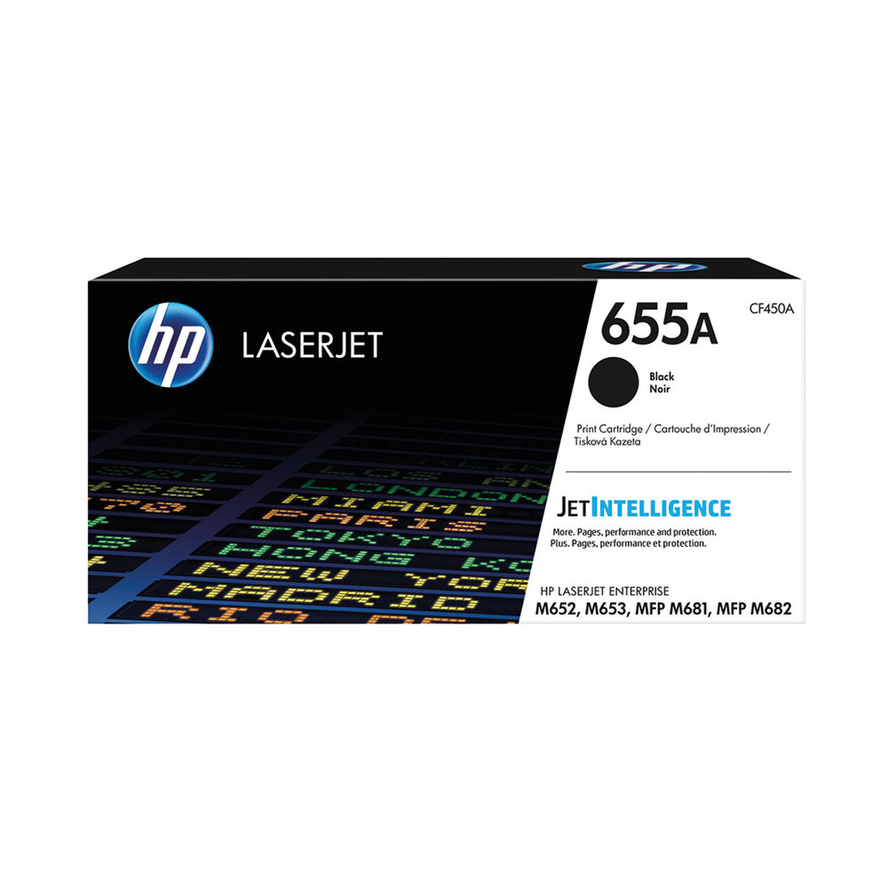 HP 655A Black LaserJet Toner Cartridge CF450A