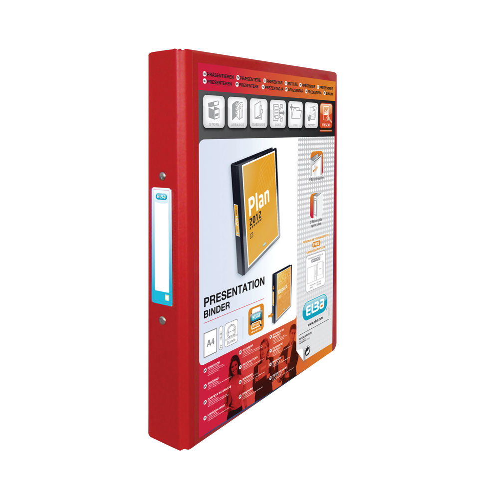 Elba Vision A4 Red 2 O-Ring Binder | 100080890