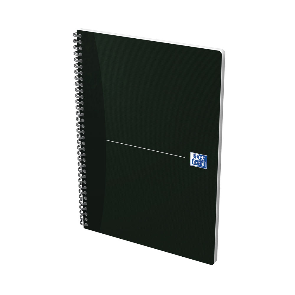 Oxford A4 Black Card Cover Wire Bound Notebooks (Pack of 5)