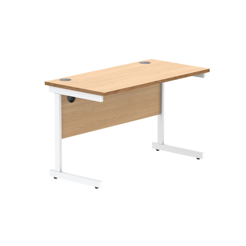 Astin Rectangular Single Upright Cantilever Desk 1200x600x730 Norwegian Beech/Arctic White KF824305
