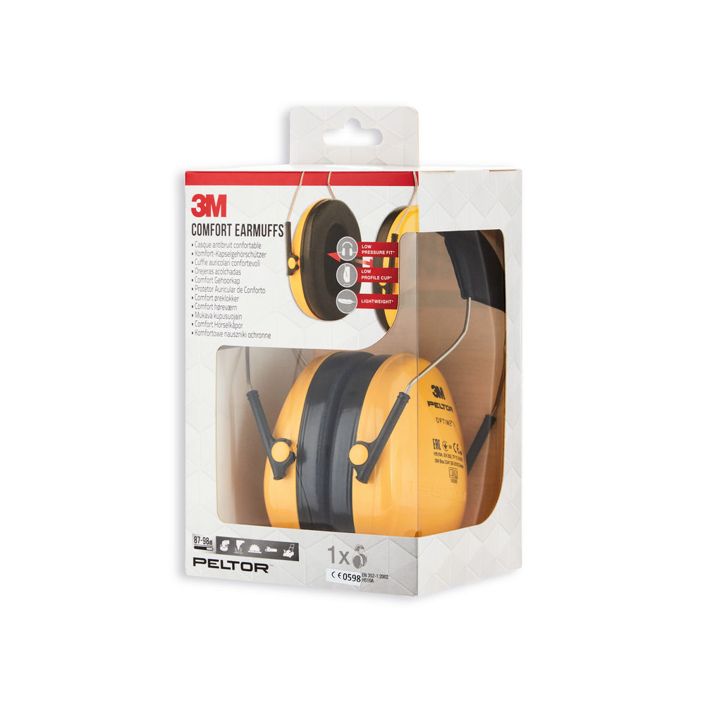 3M Peltor Optime Comfort Headband Ear Defenders Yellow/Black