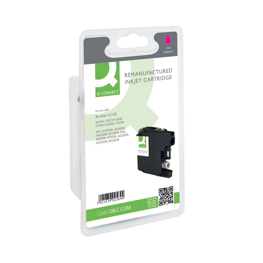 Q-Connect Brother LC123 Remf Ink Cartridge Magenta RM-QC-6615-00