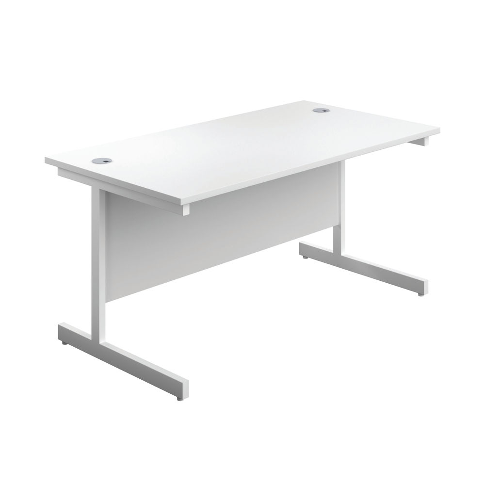First 1800x800mm White/White Single Rectangular Desk