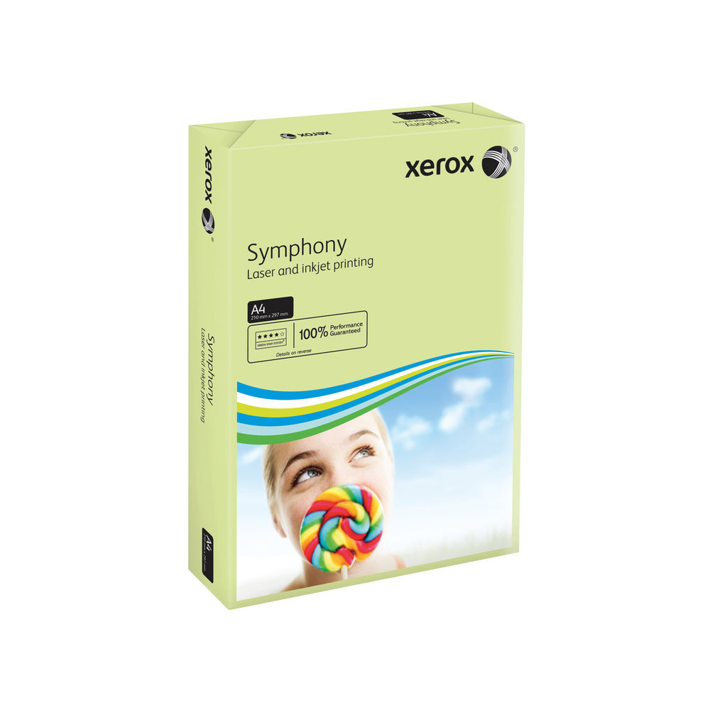 Xerox Symphony A4 Pastel Green Card 160gsm, Pack of 250 Sheets | 003R93226