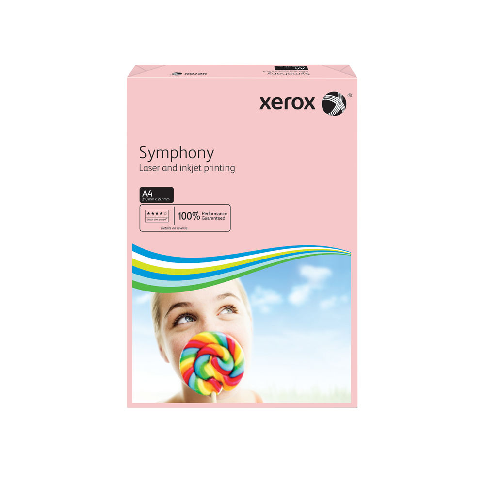 Xerox Symphony Pastel Tints Pink Ream A4 Paper 80gsm 003R93970 (Pack of 500) 003R93970