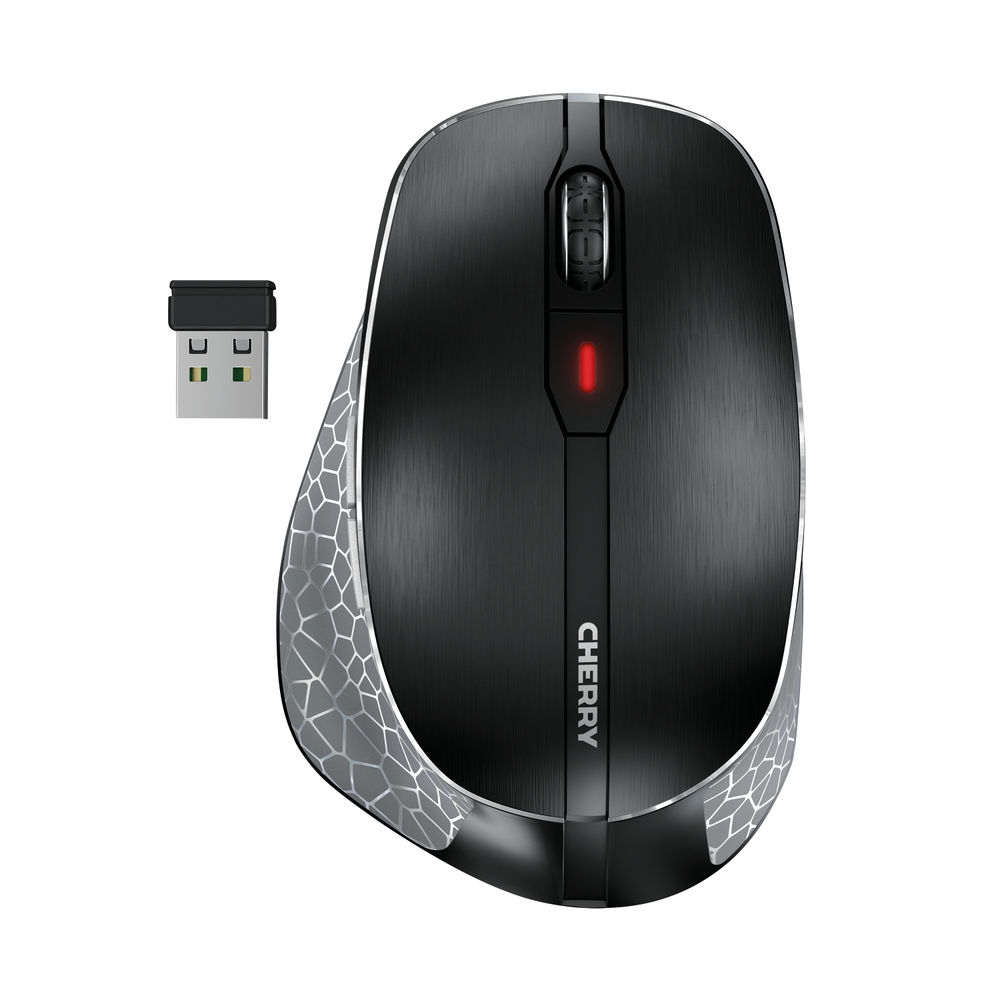 Cherry MW 8C Ergo USB Wireless Mouse 6 Buttons Scroll Wheel Black