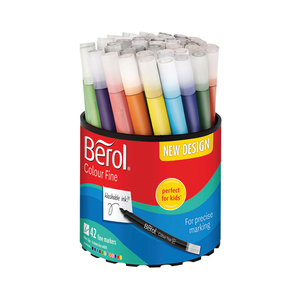 Berol Colourfine Pens Assorted (Pack of 42) CFT S0376490