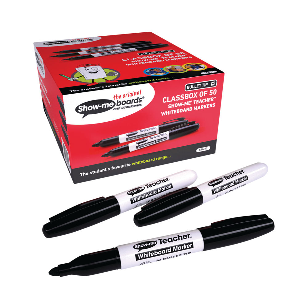 Show-me Teacher Drywipe Marker Black (Pack of 50) STM50