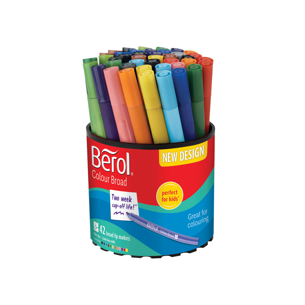 Berol Colourbroad Pen Water Based Ink Assorted (Pack of 42) CBT S0375970