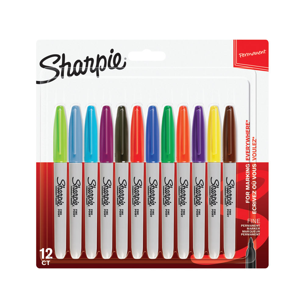 Sharpie Fine Assorted Permanent Marker Pens (Pack of 12) - S0811070