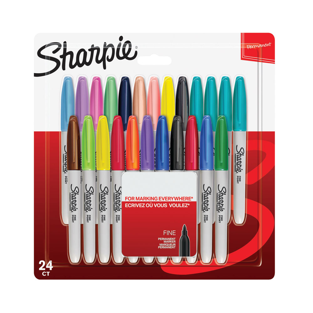 Sharpie Permanent Marker Fine Assorted (Pack of 24) 2065405