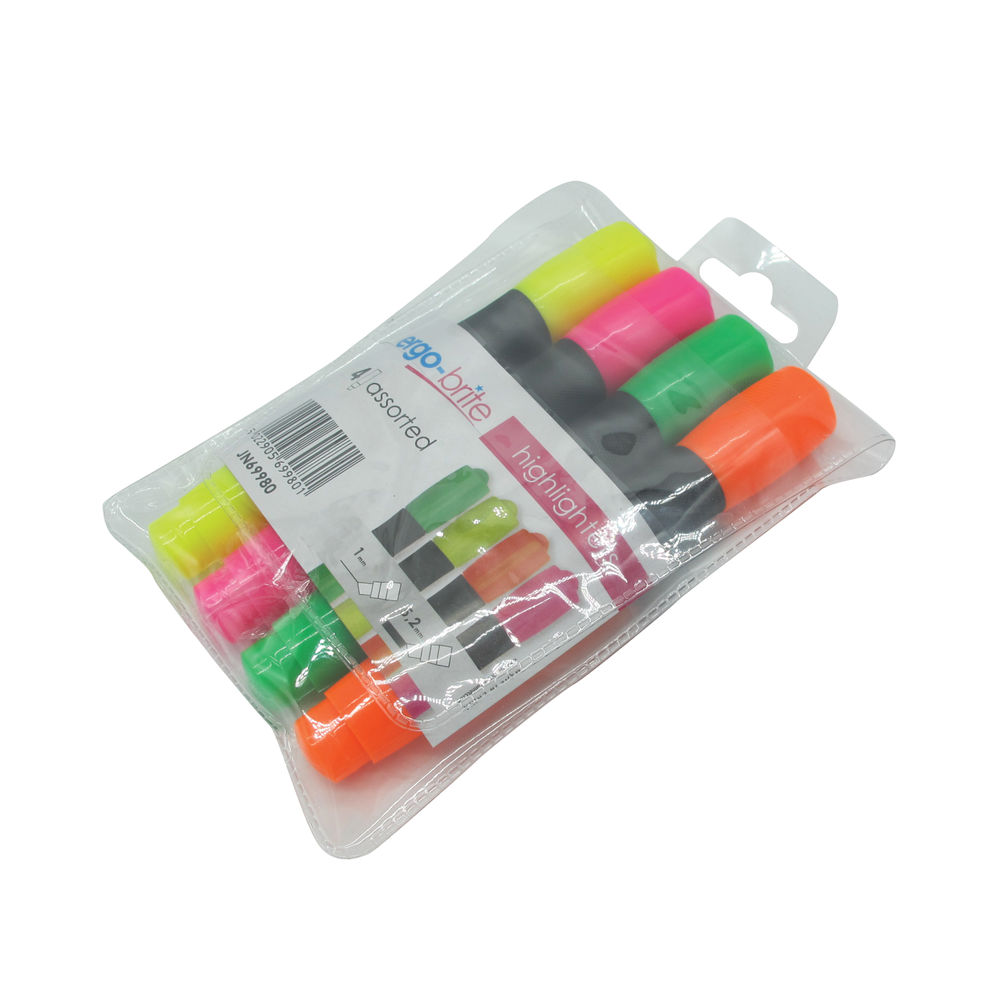 Ergo-Brite Assorted Erognomic Highlighter Pens (Pack of 4) JN69980