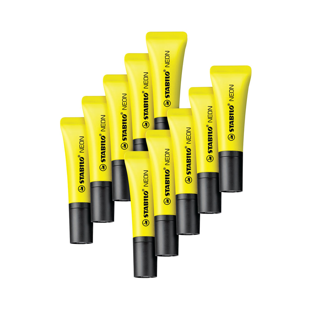 Stabilo Neon Yellow Highlighters (Pack of 10)