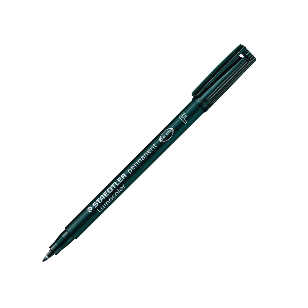 Staedtler Lumocolour Permanent Fine Black Pens  (Pack of 10) 318-9