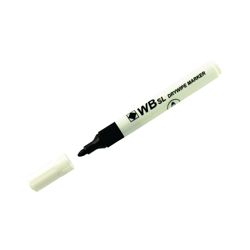 Black Bullet Tip Whiteboard Marker Pens (Pack of 10)