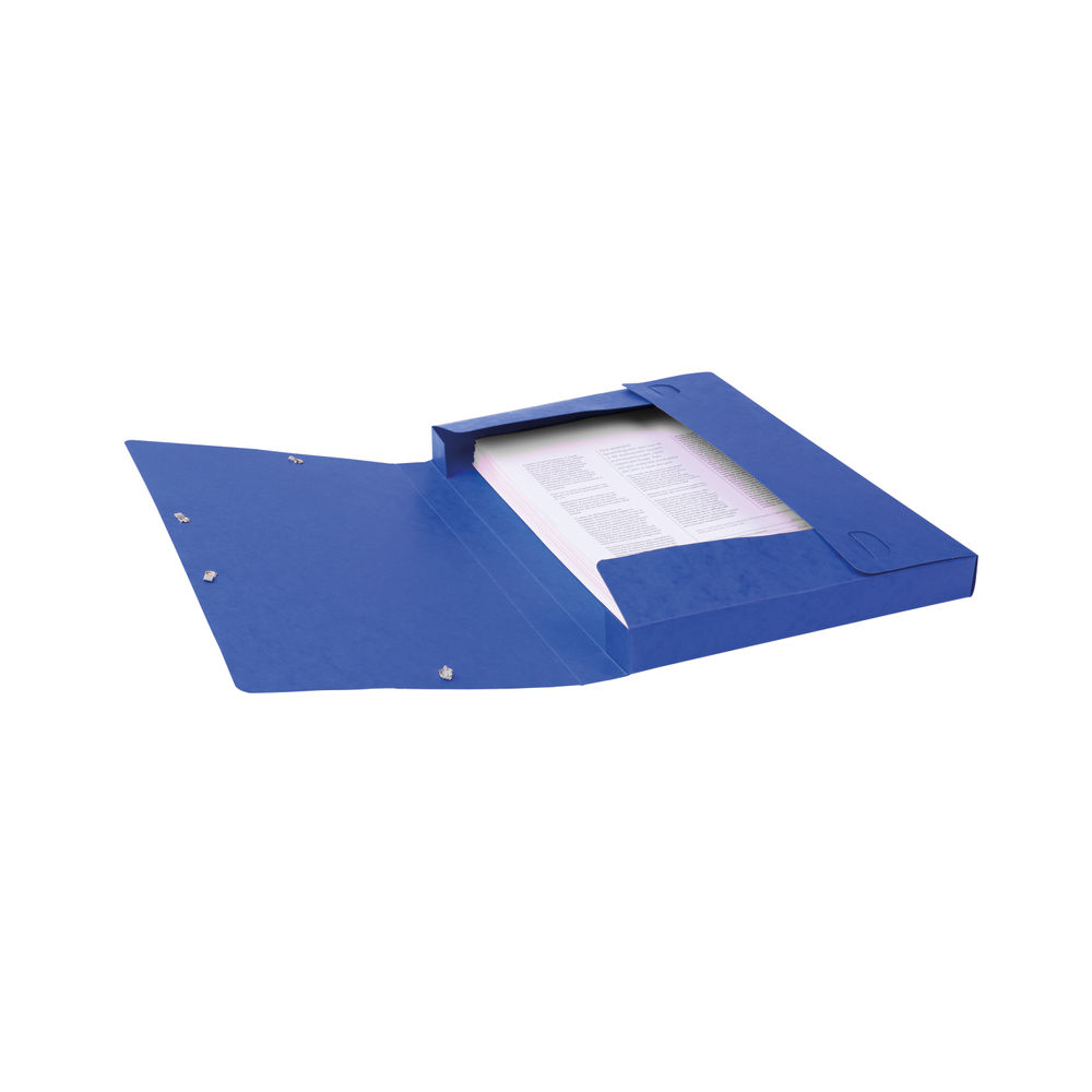 Exacompta Box File Pressboard 25mm 400g A4 Blue (Pack of 25)