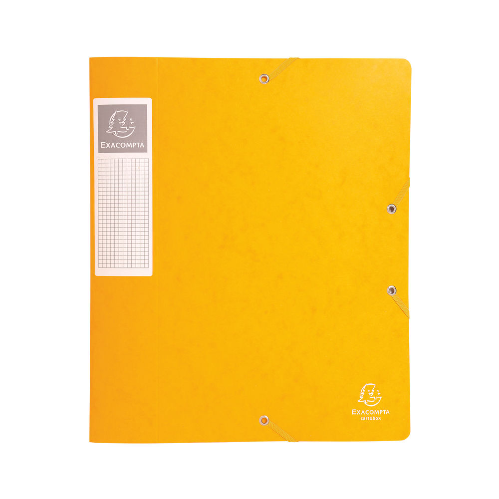 Exacompta Box File Pressboard 60mm 600g A4 Yellow (Pack of 10)