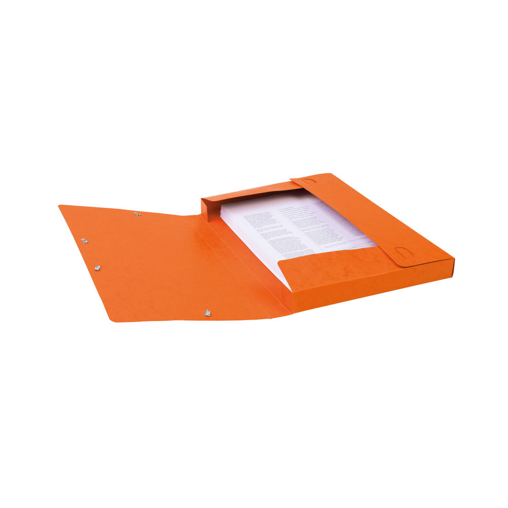 Exacompta Box File Pressboard 25mm 400g A4 Orange (Pack of 25)