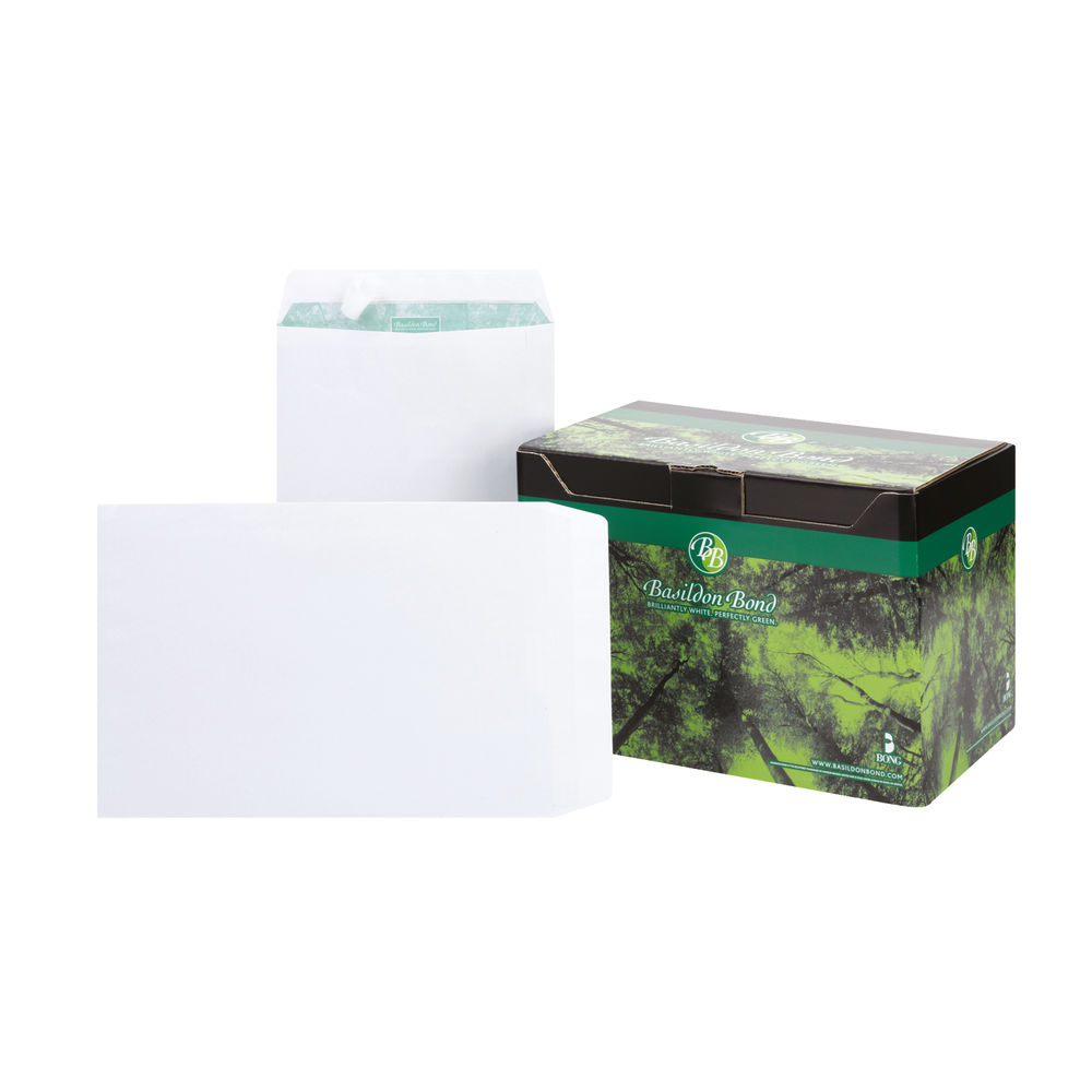 Basildon Bond White Pocket Peel and Seal C4 Envelopes 120gsm (Pack of 250) - M80