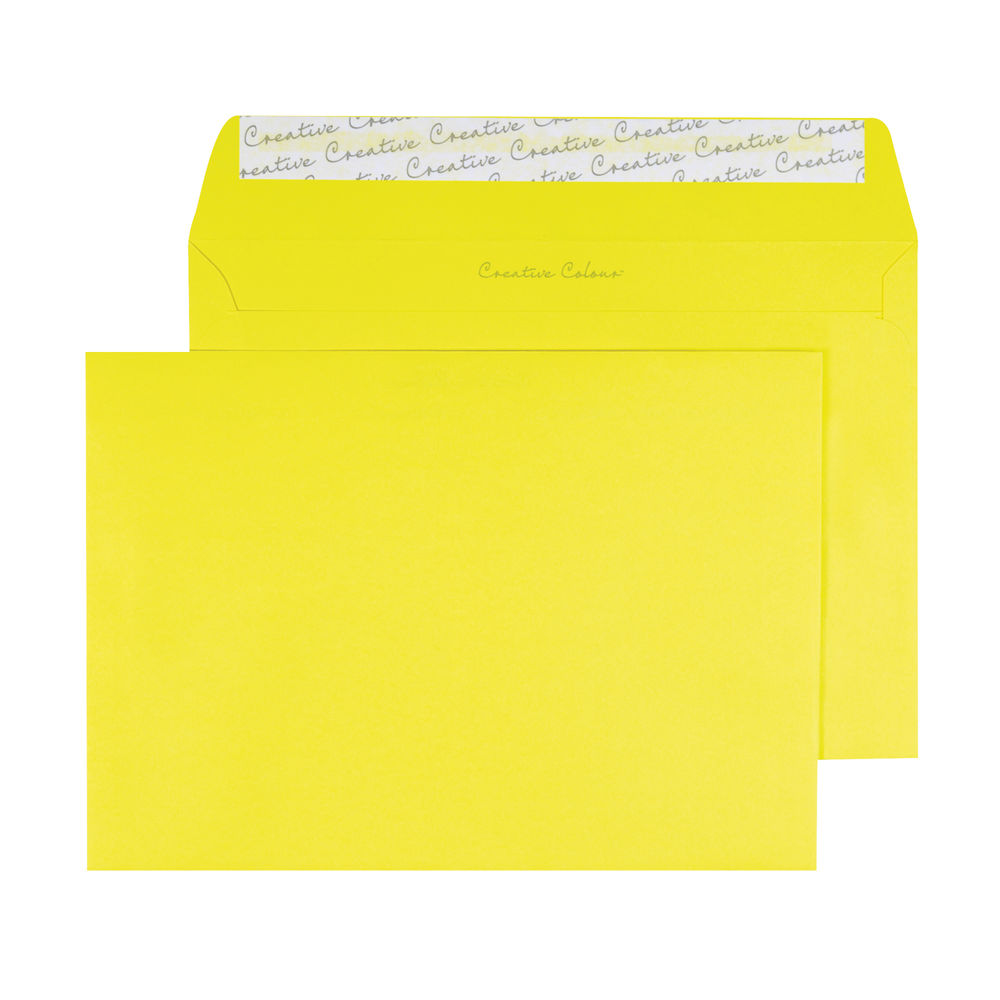 Blake Yellow C5 Peel and Seal Wallet Envelopes 120gsm, Pack of 250 - BLK93019