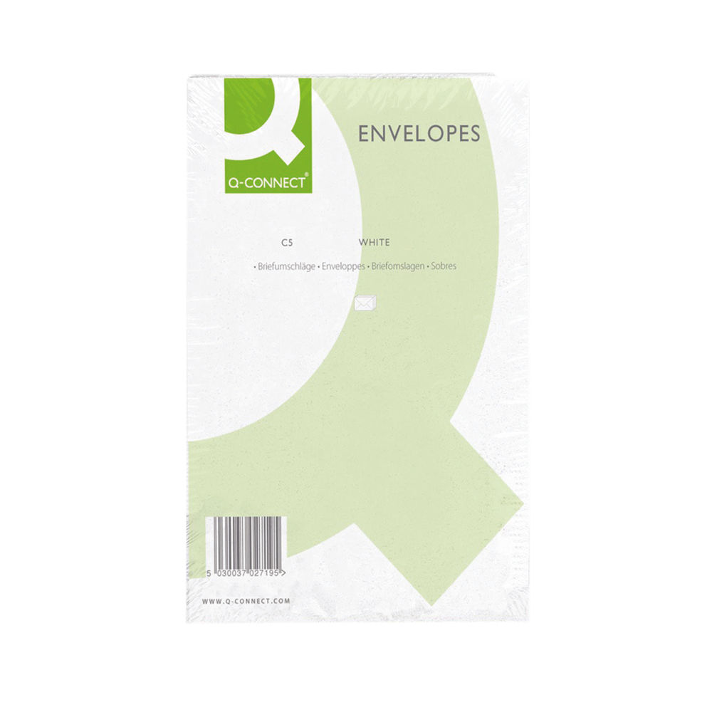 Q-Connect C5 Envelopes Pocket PS 100gsm White (Pack of 500) KF03289