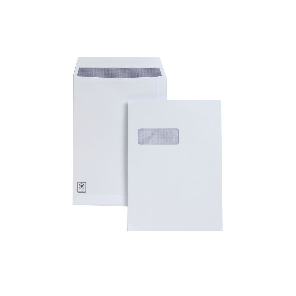 Plus Fabric White Self Seal C4 Pocket Envelopes 120gsm (Pack of 250)