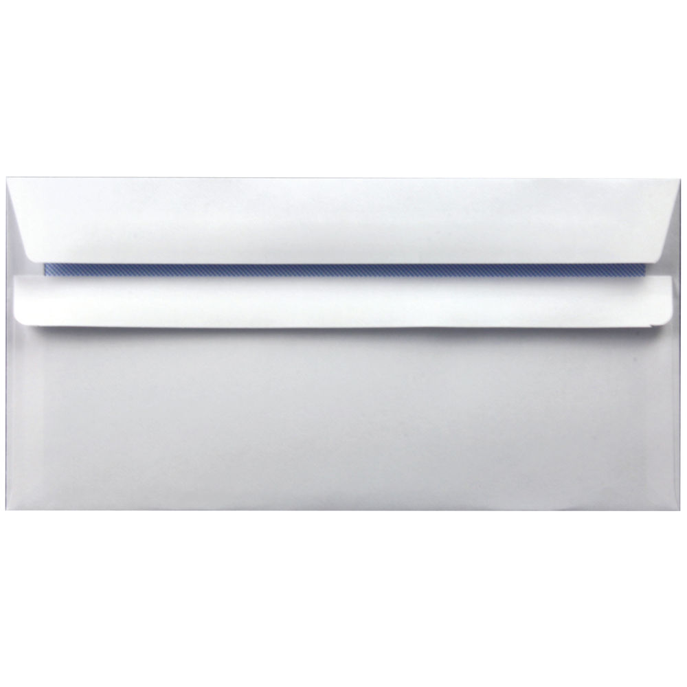 White DL Self Seal Wallet Envelopes 90gsm, Pack of 1000 - WX3480