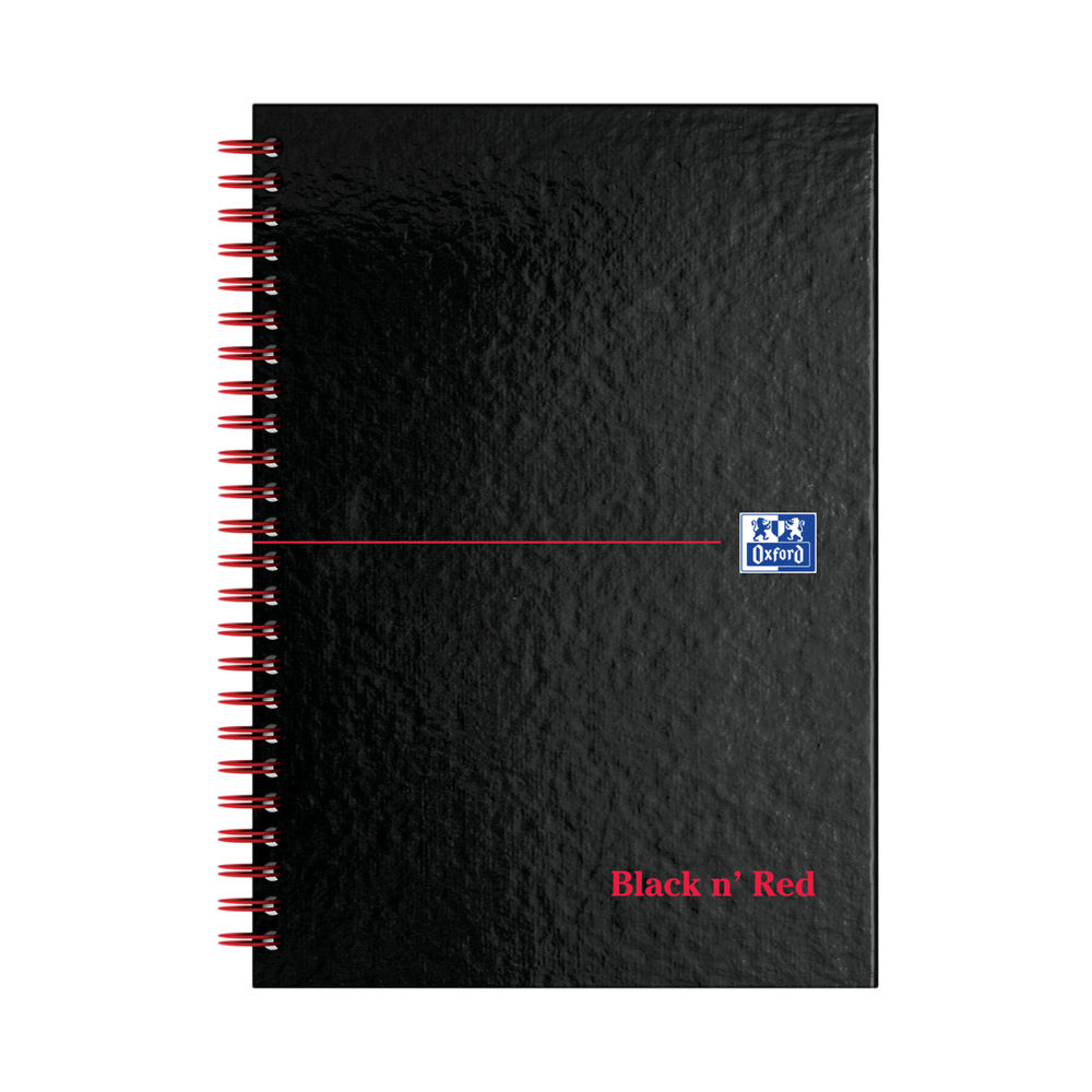 Black n' Red Wirebound Ruled Perforated Hardback Notebook A5 (Pack of 5) 100080220