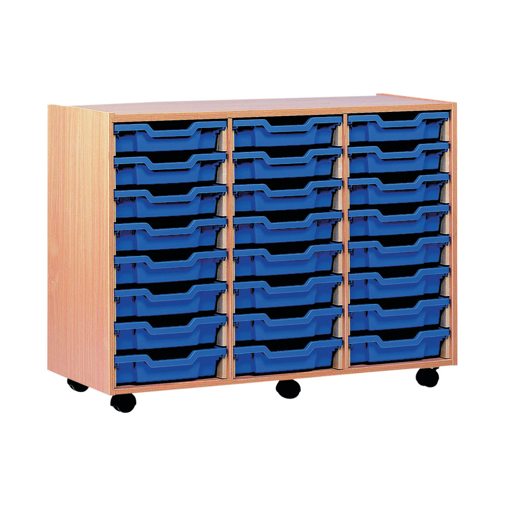 Jemini Mobile Storage Unit 24 Trays 1030x453x789mm Beech KF72568