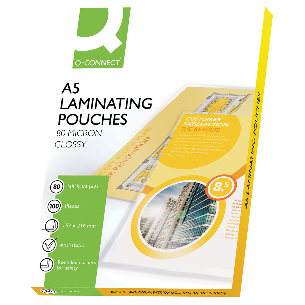 Q-Connect A5 Laminating Pouch 160 Micron (Pack of 100) KF04106