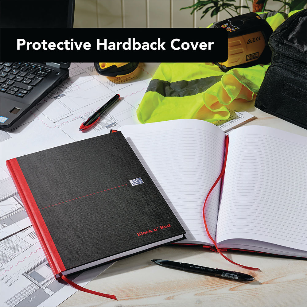 Black n’ Red A4 Hardback Casebound Notebook (Pack of 2)