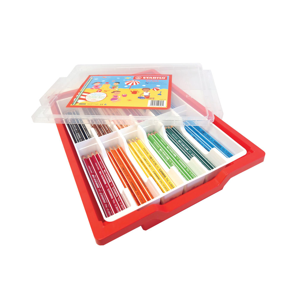 Stabilo Trio Thick Colouring Pencils Triangular Shaped Assorted Classpack (Pack of 96) 203/96