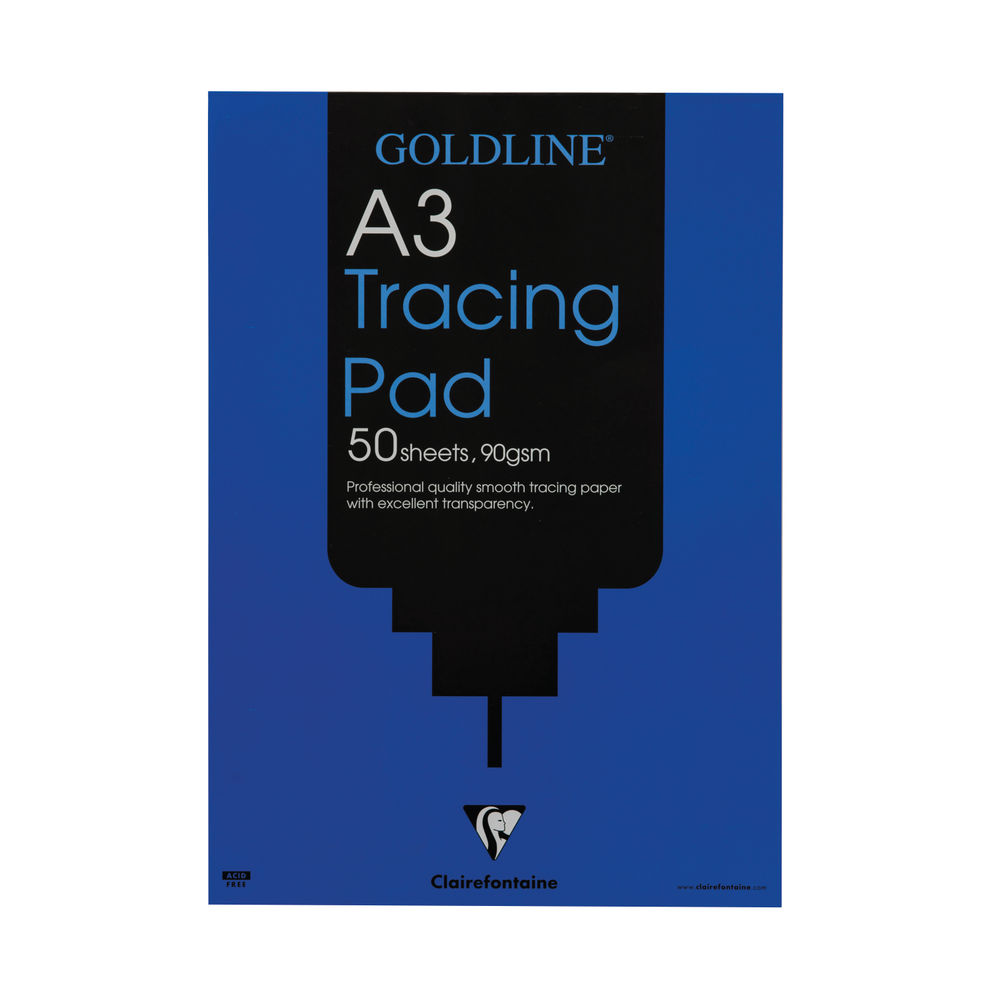 Clairefontaine Goldline Professional Tracing Pad 90gsm 50 Sheets A3 GPT1A3