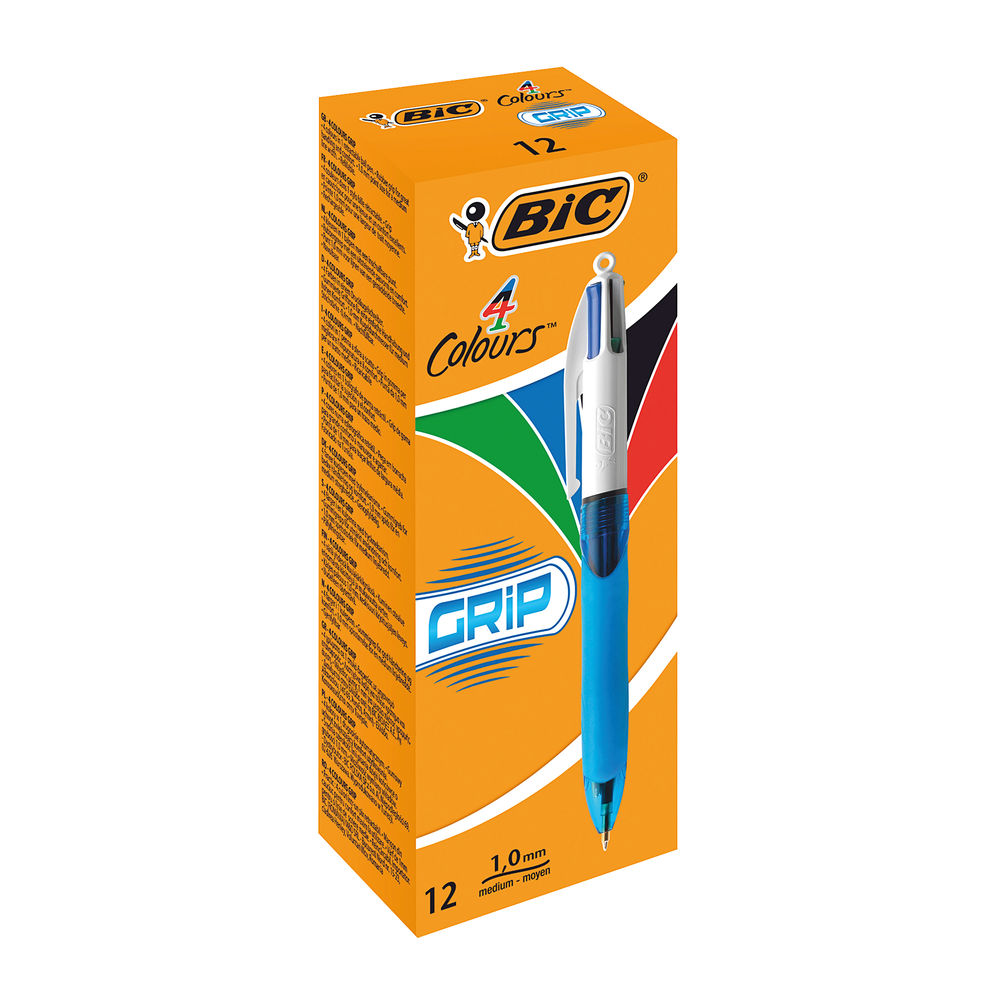 Bic 4 Colour Comfort Grip Ball Pen (Pack of 12) - 8871361